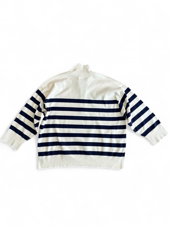 Free People Costal Stripe Pullover Champagne Navy Combo Large - Picture 2 of 9
